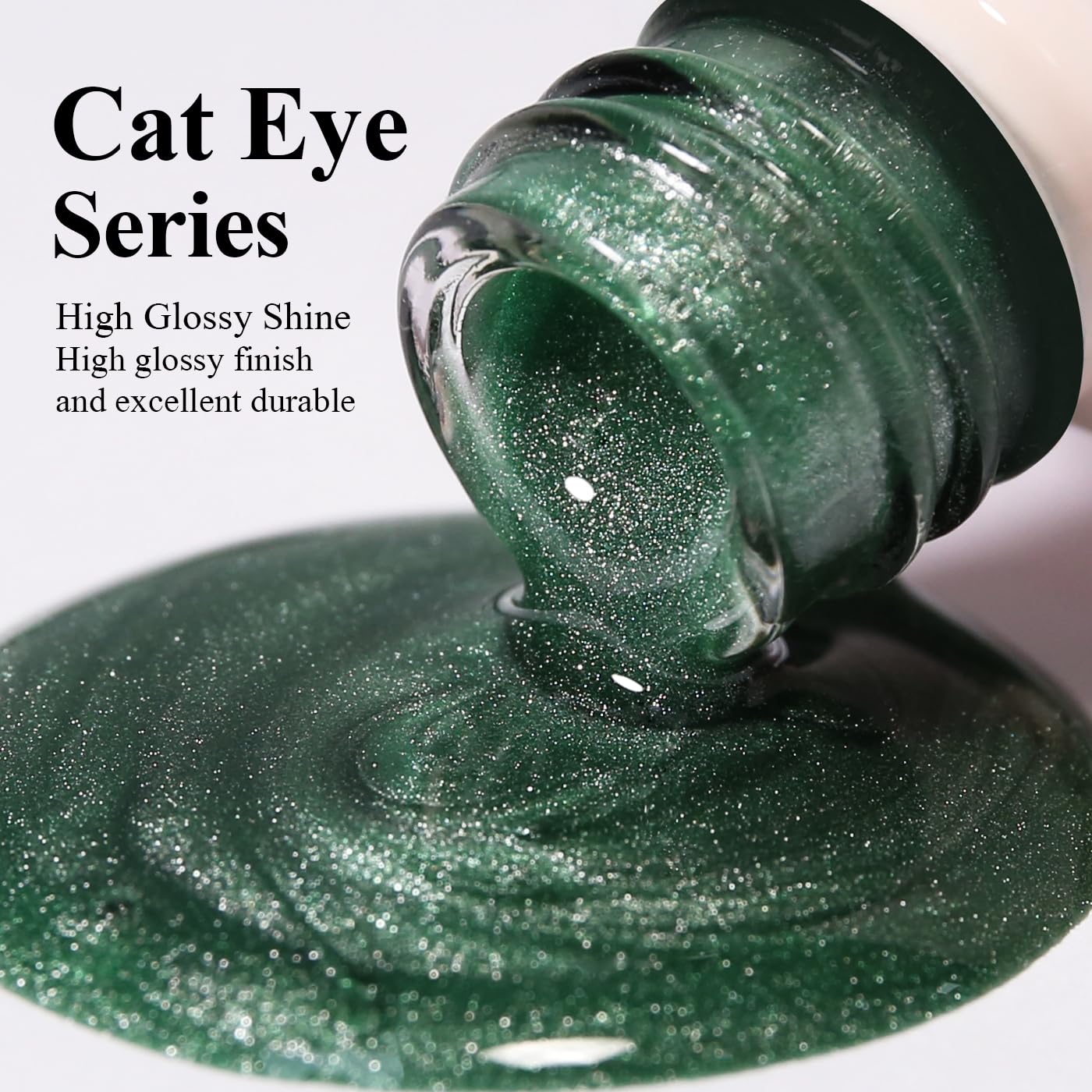 Imtiti Cat Eye Gel Nail Polish, Spring Green Holographic Magnetic Crystal Nail Gel Polish With Magnet Glittery Galaxy Spring Summer Kit Soak Off UV Led 10ML-GlimoraGlow