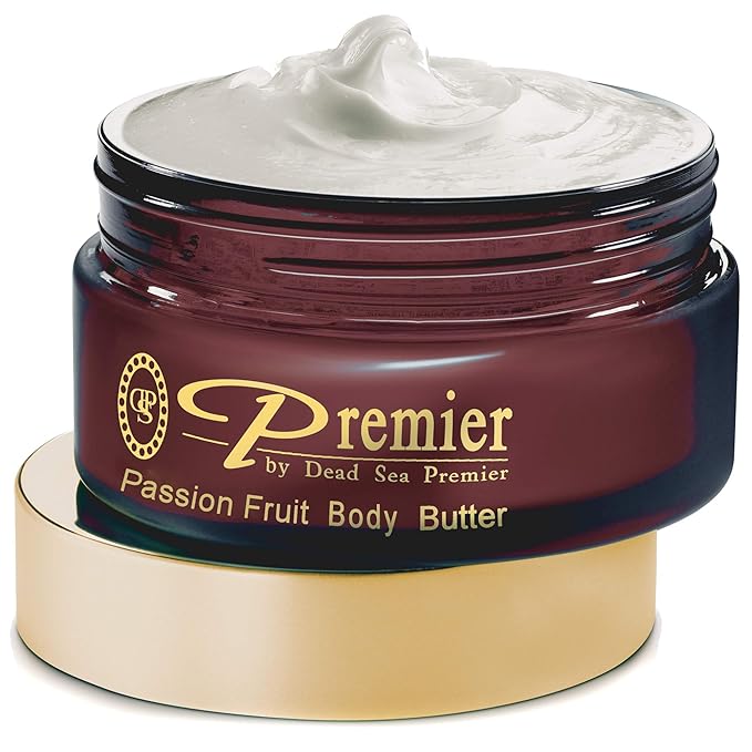 Premier Dead Sea Aromatic Body Butter – Passion Fruit, Hydrating Shea Body Butter for Women & Men, Moisturizing, Firming & Anti-Aging Cream for Dry Skin, Hand & Body, 5.95 Fl.oz-GlimoraGlow