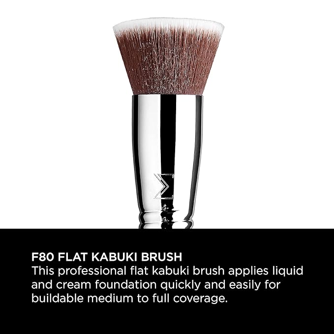 Sigma Beauty F80 Flat Kabuki Brush – Flat Top Kabuki Foundation Brush and Professional Grade Makeup Brush with Ultra-Soft Fibers for Blending Liquid & Cream Makeup Products (Black, 1pc)-GlimoraGlow