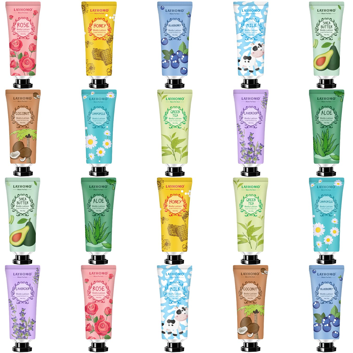 20 Pack Mini Body Lotion Gift Bulk for Dry Skin,Travel Size Small Body Cream With Shea Butter Natural Fragrance Moisturizing Body Lotion for Women Men,Stocking Stuffers Christmas Thank You Gift-GlimoraGlow