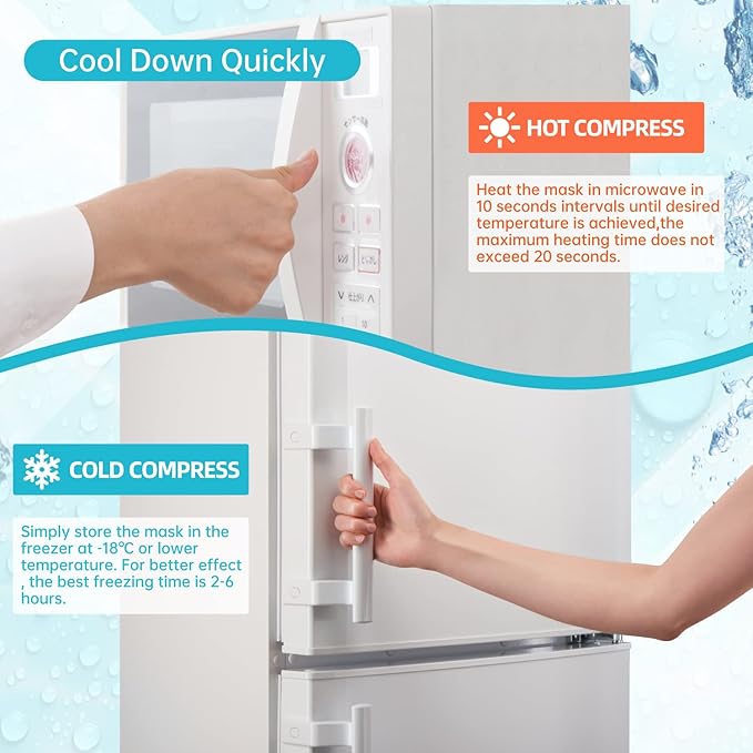 Ice Face Mask Reusable and Cold Gel Eye Mask for Puffiness/Dark Circles/Eye Bags/Dry Eyes/Headaches/Migraines/Stress Relief, Ice Pack for Eyes & Face (Blue)-GlimoraGlow