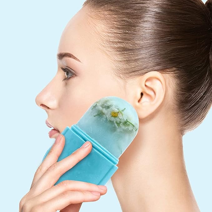 Upgraded Silicone Ice Roller for Face Massage and Skin Care - Facial Beauty Tool for Eyes, Gua Sha and Cooling-GlimoraGlow