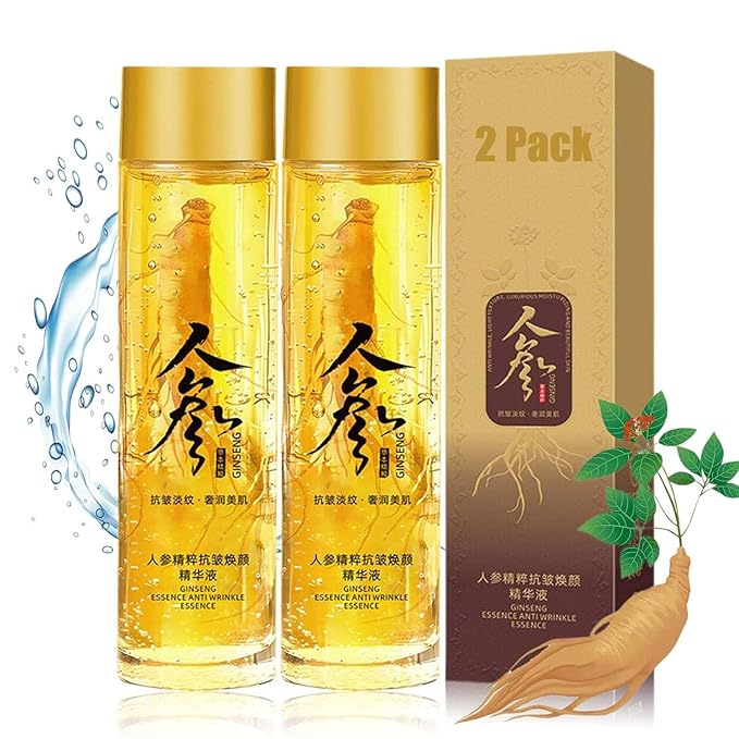 Ginseng Extract Liquid, Ginseng Extract Anti-Wrinkle Original Serum Oil, Korean Red Ginseng Essence for Anti Aging, Moisturizer, Fighting Collagen Loss, Reduces Wrinkles, Improves Sagging (2)-GlimoraGlow