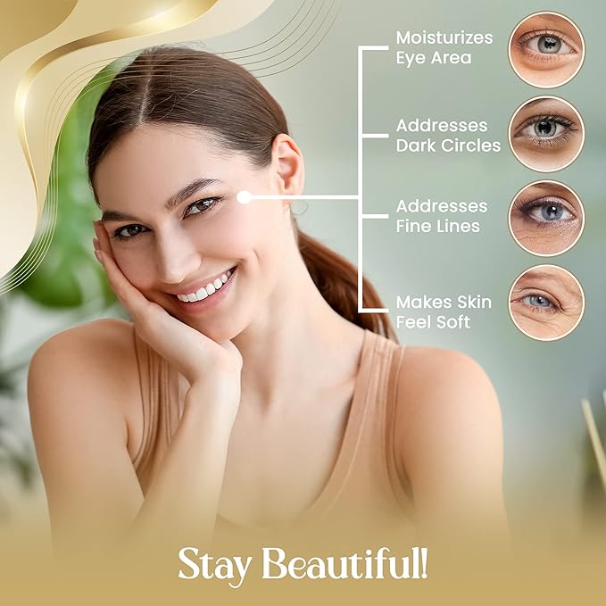 OROGOLD 24K Intensive Eye Serum for Wrinkles, Puffiness - Anti Aging Serum For Youthful Looking Skin - Under Eye Skin Softening Serum - 50 ml. / 1.76 fl. oz.-GlimoraGlow