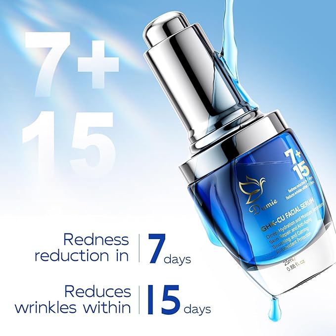 Copper Peptides Serum for Face - Peptides Collagen Renewal & Anti-Aging Serum - GHK-Cu, EGF, Hyaluronic Acid,Collagen - Anti Wrinkle, Firming, Moisturizing-Korean Skin Care,25mL/0.88 Fl Oz-GlimoraGlow