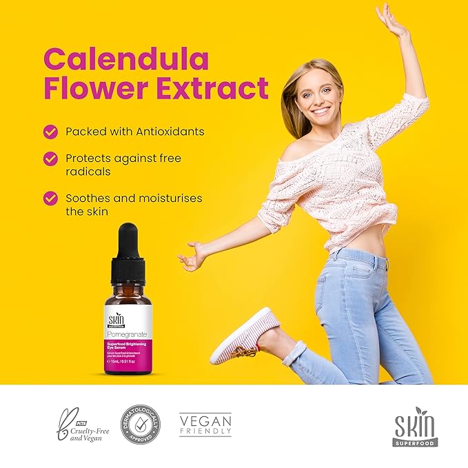 Pomegranate Superfood Brightening Oily Eye Serum 100% Natural and Vegan 0.53 Fl Oz (15ml)-GlimoraGlow