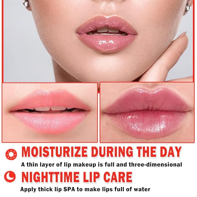 2 PCS Bee Lip Balm Honey Pot, Strawberry & Watermelon Lip Sleeping Masks Overnight, Hydrating Prevention Dry and Cracked Lip Scrubs Exfoliator Lip Care, Reduces Lip Lines-GlimoraGlow