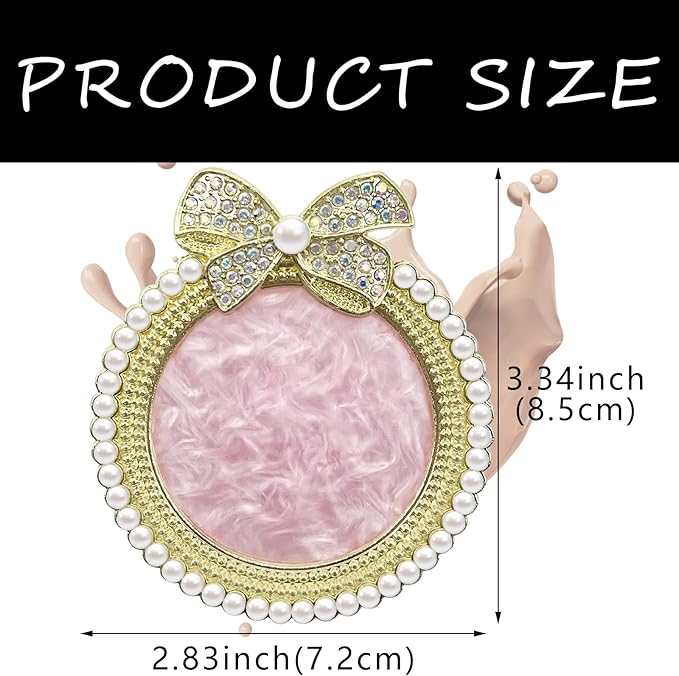 2 Pack Bow with Rhinestones Pearl Nail Art Palette Nail Polish Art Painting Mixing Palette Holder Pearl Edge Professional Cosmetic Nail Art Tools for Women and Girls Nail Polish Display-GlimoraGlow