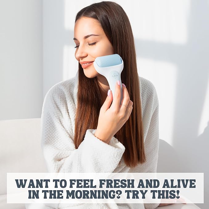 Facial Ice Roller for Face Premium with Carry Case and 2X Rollers for Long Lasting Cold - Eye Roller for Puffy Eyes & Cold Massage for Migraines (Ice Roller)-GlimoraGlow