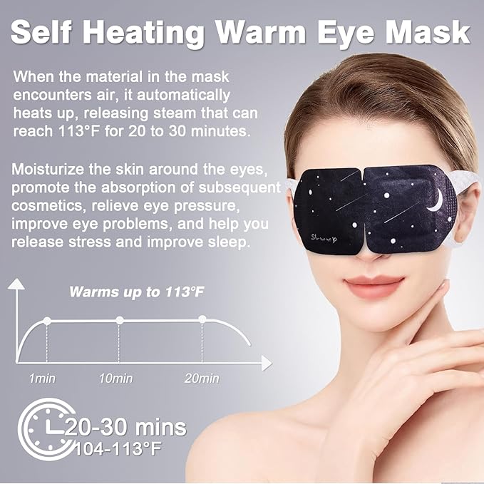 15PCS Steam Eye Mask, No Scent, Self-Heating Eye Mask, Eye SPA Mask, Relieve Eye Strain Fatique, Dark Circles, Puffiness(15pcs)-GlimoraGlow