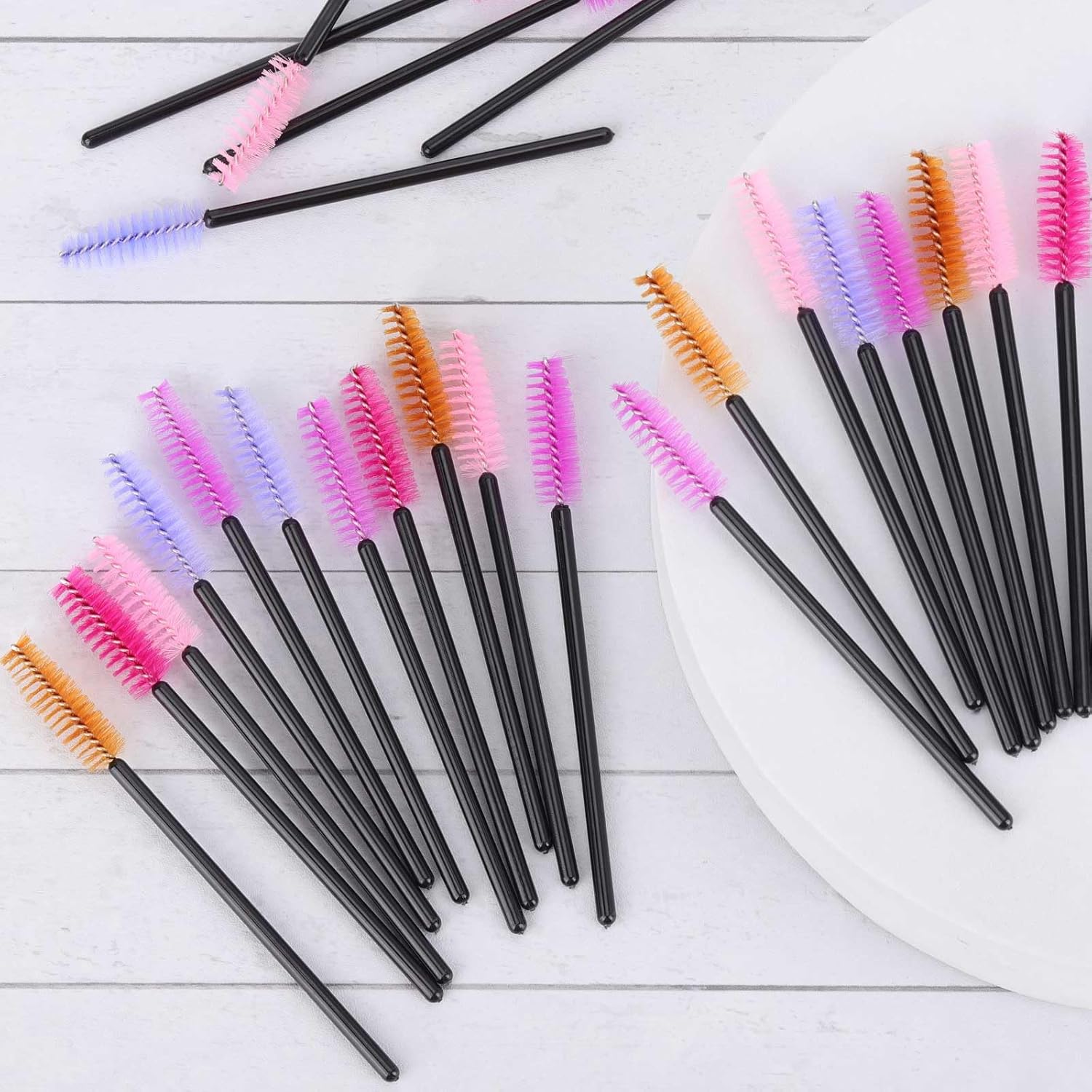 1000 Disposable Mascara Wands Eyelash Brushes Spoolies for Eyebrow Eye Lash Extension Multicolor-GlimoraGlow