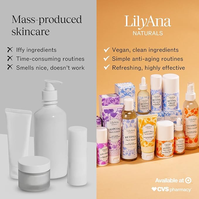 LilyAna Naturals Face and Neck Moisturizer for Women and Men - Moisturizer Face and Neck Cream for Dry Skin and Dark Spot Brightening (Super C, 1.7oz)-GlimoraGlow