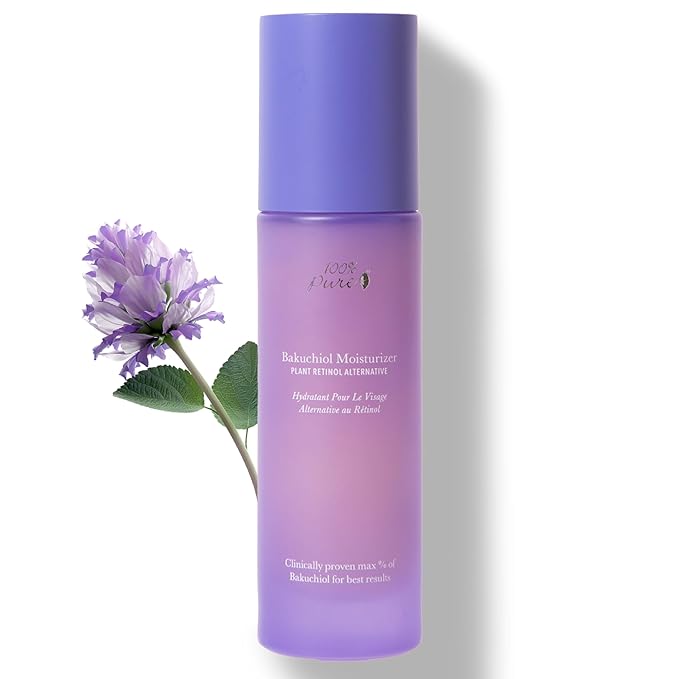 100% PURE Bakuchiol Facial Moisturizer Natural Retinol Alternative Face Cream with Anti Aging Antioxidants Hyaluronic & Kojic Acid Squalene Daily Skincare for Women & Men - 1.7 fl oz-GlimoraGlow