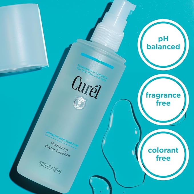 Curel Japanese Skin Care Hydrating Water Essence Toner, Water Based Face Moisturizer for Dry Skin, Serum for Face, 5 Oz-GlimoraGlow