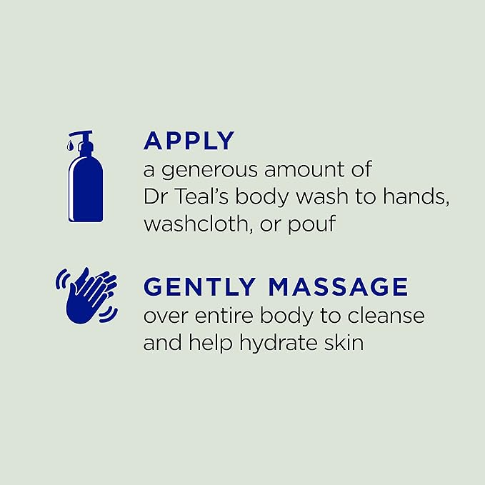 Dr Teal's Body Wash with Pure Epsom Salt, Relax & Relief with Eucalyptus & Spearmint, 24 fl oz (Pack of 4) (Packaging May Vary)-GlimoraGlow