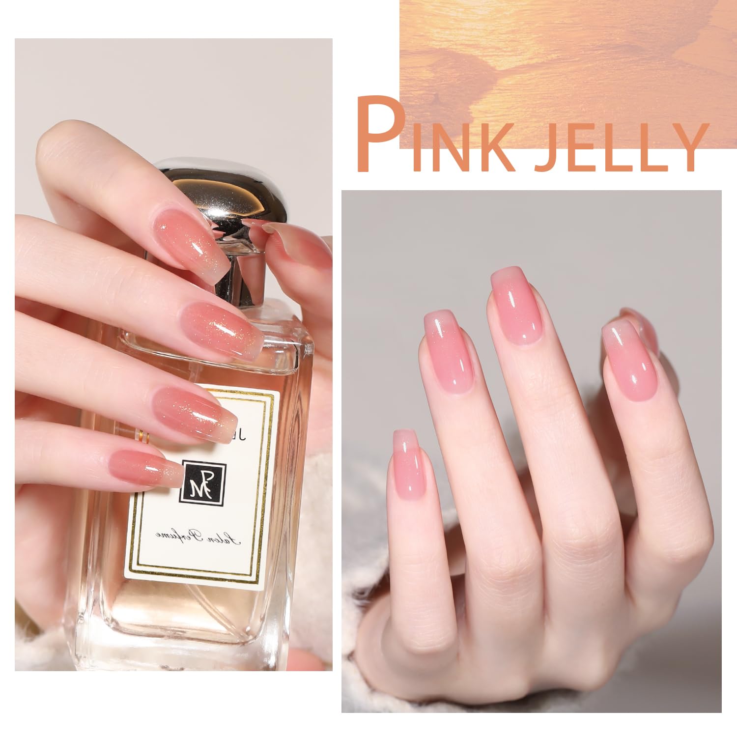 Jelly Nude Gel Nail Polish Set 10Pcs Neutral Skin Color Rose Maple Red Shimmer Gel Polish Kit Semi-Transparent Nail Polish Fall Nail Gel UV LED Soak Off Home DIY 7ml-GlimoraGlow