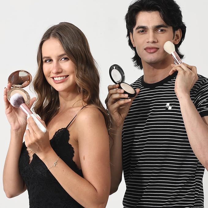 Pro makeup Artist Brushes Set 32Pcs Luxury Goat Hair Horse hair Makeup Brush Set eye and face brushes for every possibility By Bueart Design (Pearl White)-GlimoraGlow