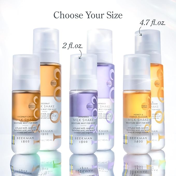 Beekman 1802 Coconut Cream Milk Shake - Body Mist - 2.0 fl. oz - With Hyaluronic Acid & Jojoba Oil - Instantly Moisturizes, Hydrates & Softens - Good for Sensitive Skin - Cruelty Free-GlimoraGlow