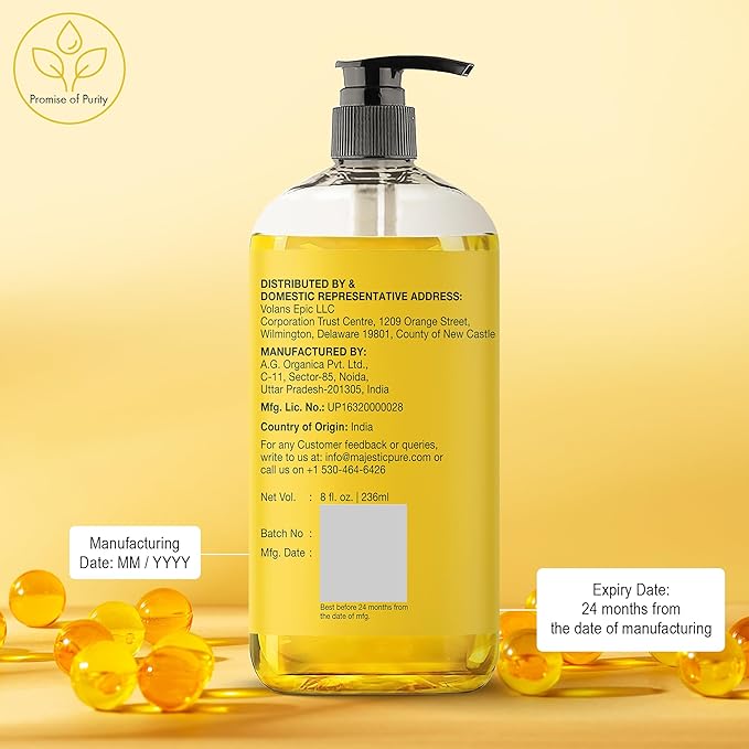 Majestic Pure Vitamin E Oil - 100% Pure & Natural, 20,000 IU | Premium Grade, Cold-Pressed and Tocopherol to Repair Dry, Damaged Skin| Moisturizing Skin, Hair and Scalp 8 Fl Oz-GlimoraGlow