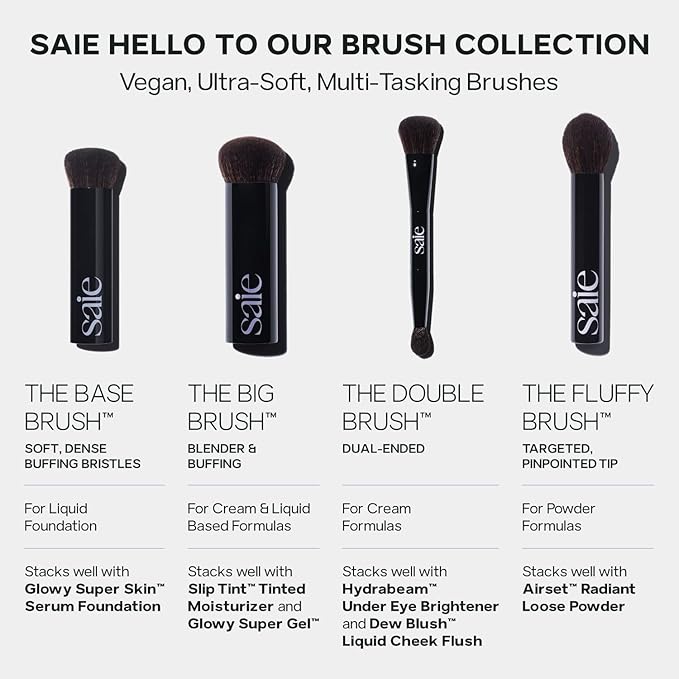 Saie The Big Liquid Foundation Brush - Soft, Multi-Use Makeup Brush for Buffing, Blending & Building - Made with Cruelty-Free, Synthetic Bristles & Creates a Seamless Finish (1 Count)-GlimoraGlow