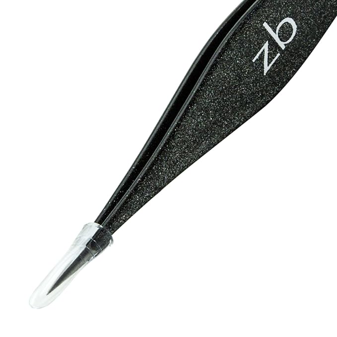 Ingrown Hair Tweezers by Zizzili Basics - Surgical Grade Stainless Steel Fine Pointed Tweezers - Precision Aligned Tips for Splinter, Eyebrow & Facial Hair Removal - with Bonus Tip Guard & Carry Pouch-GlimoraGlow
