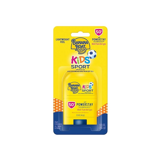 Banana Boat Sport Kids Sunscreen Stick SPF 50, 0.5oz | Travel Size Sunscreen for Kids, Childrens Sunblock SPF 50, Oxybenzone-Free, 0.5oz-GlimoraGlow
