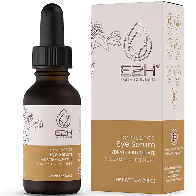E2H Corrector Eye Serum with Bergamot and Peptides | Minimizes Creases & Dark Circles | Hydrates & Smoothens | Dramatic Results-GlimoraGlow