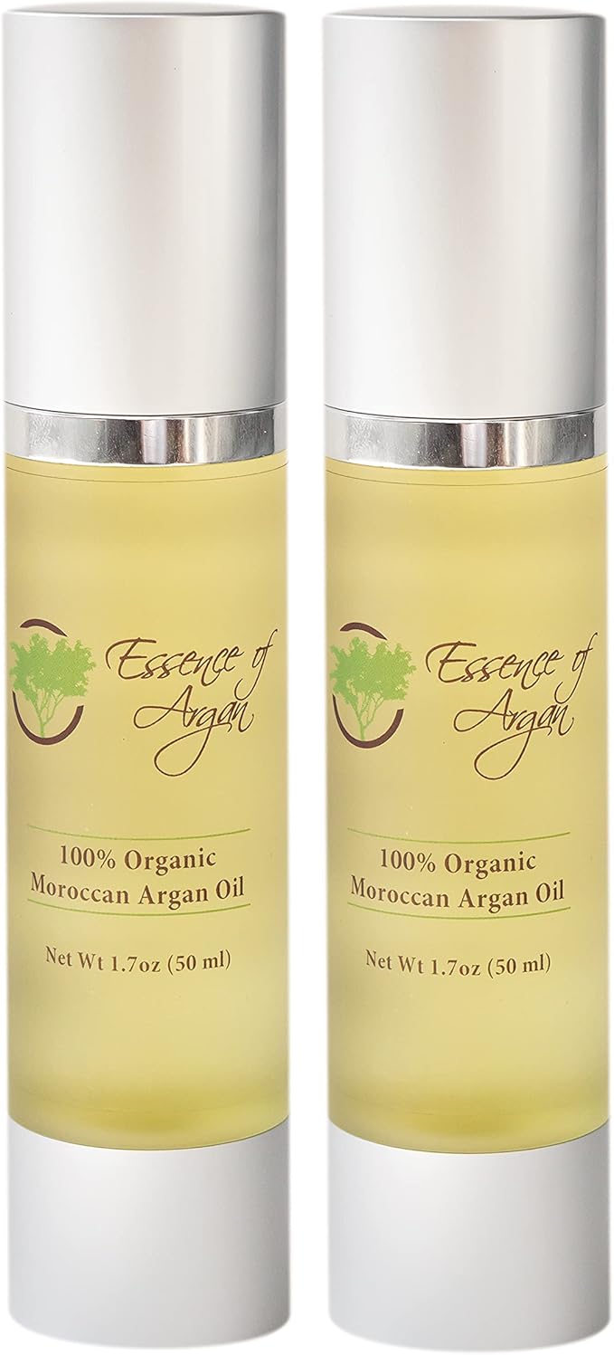 Essence of Argan 100% Pure Moroccan Organic Argan Oil - Natural EcoCert Oil that Nourishes and Conditions Your Skin, Hair and Nails (50ml/1.7oz)-GlimoraGlow