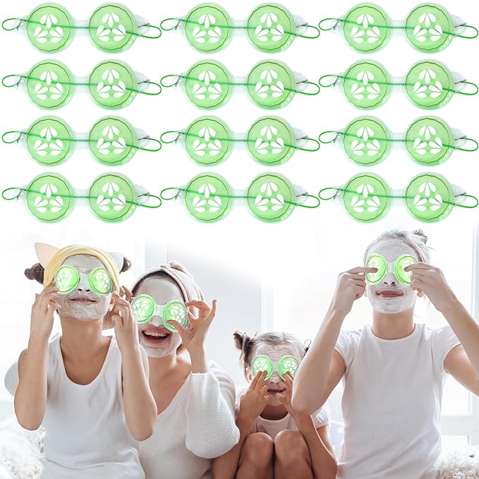 12 Pcs Cucumber Eye Pads Gel Eye Masks Cooling Heating Eye Pads Spa Party Favors Sleepover Party Slumber Party Supplies-GlimoraGlow