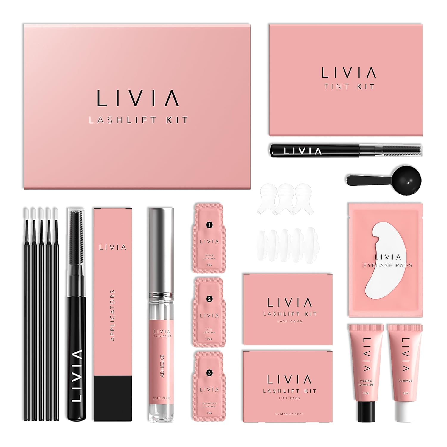 LIVIA Korean Lash Lift and Black Color Kit- DIY Curled and Darker Lashes for 8 Weeks- Gentle Improved Formula- Nourishes Lashes and Support Lash Growth-GlimoraGlow