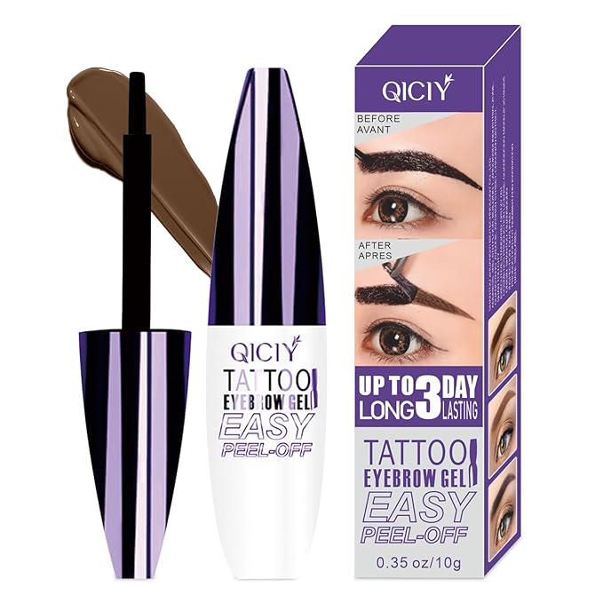 2025 New Tattoo Eyebrow Gel Easy Peel Off for Women, Upgrade Eyebrow Tattoo Peel Off, Transfer-proof Eyebrow Gels Waterproof for All Skin Types (Light Brown)-GlimoraGlow