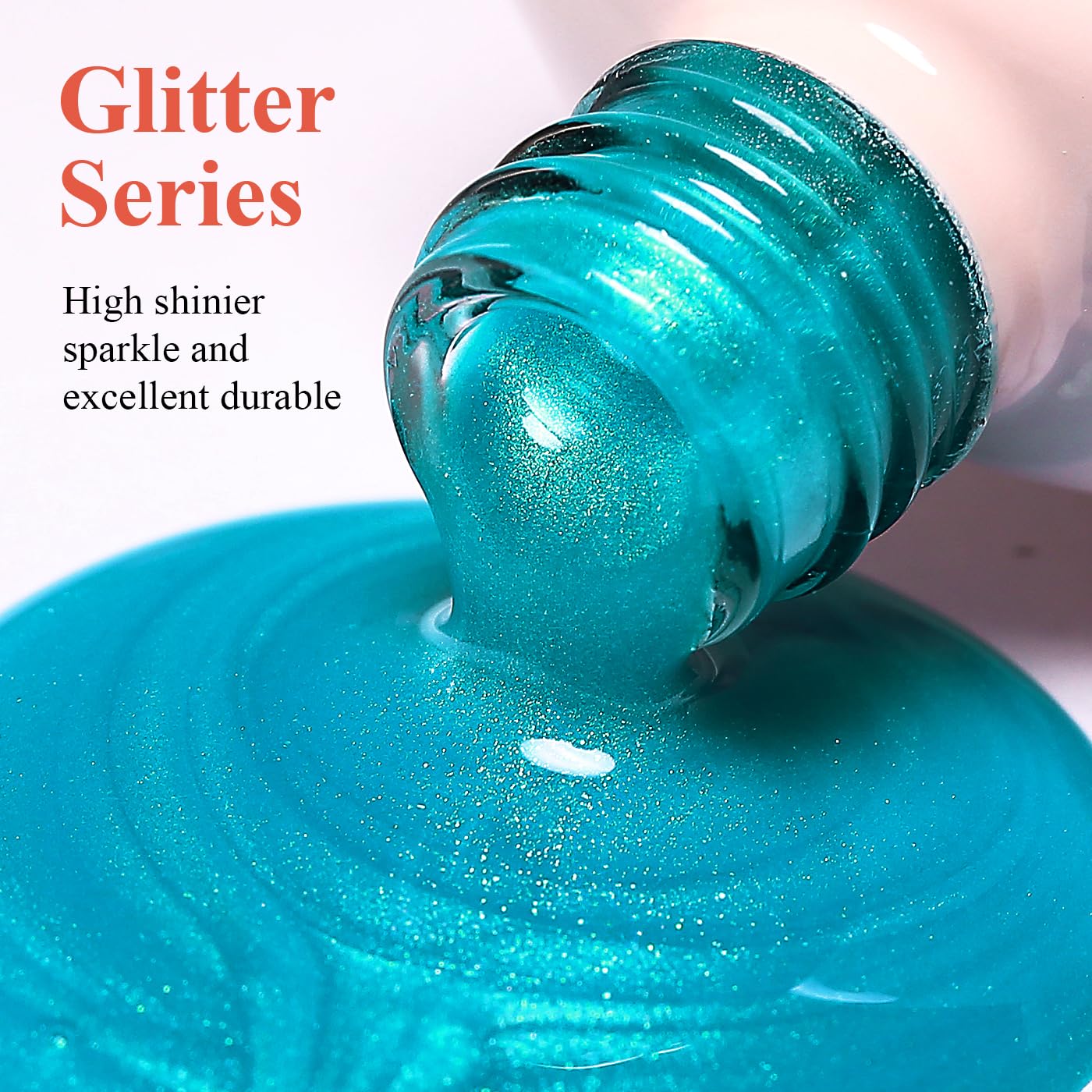 Imtiti Glitter Gel Nail Polish, Bright Blue Pearl Glitter Nail Gel Polish Diamond Shimmer Sparkle Soak Off UV LED Spring Summer Manicure 10ML-GlimoraGlow