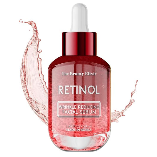 Retinol Serum For Face - Dermatologist Tested, Anti-Aging, Fine Lines & Wrinkles & Post-Acne Marks Treatment - Clean Beauty, Cruelty-Free Korean Skin Care for All Skin Types - 1.69oz-GlimoraGlow