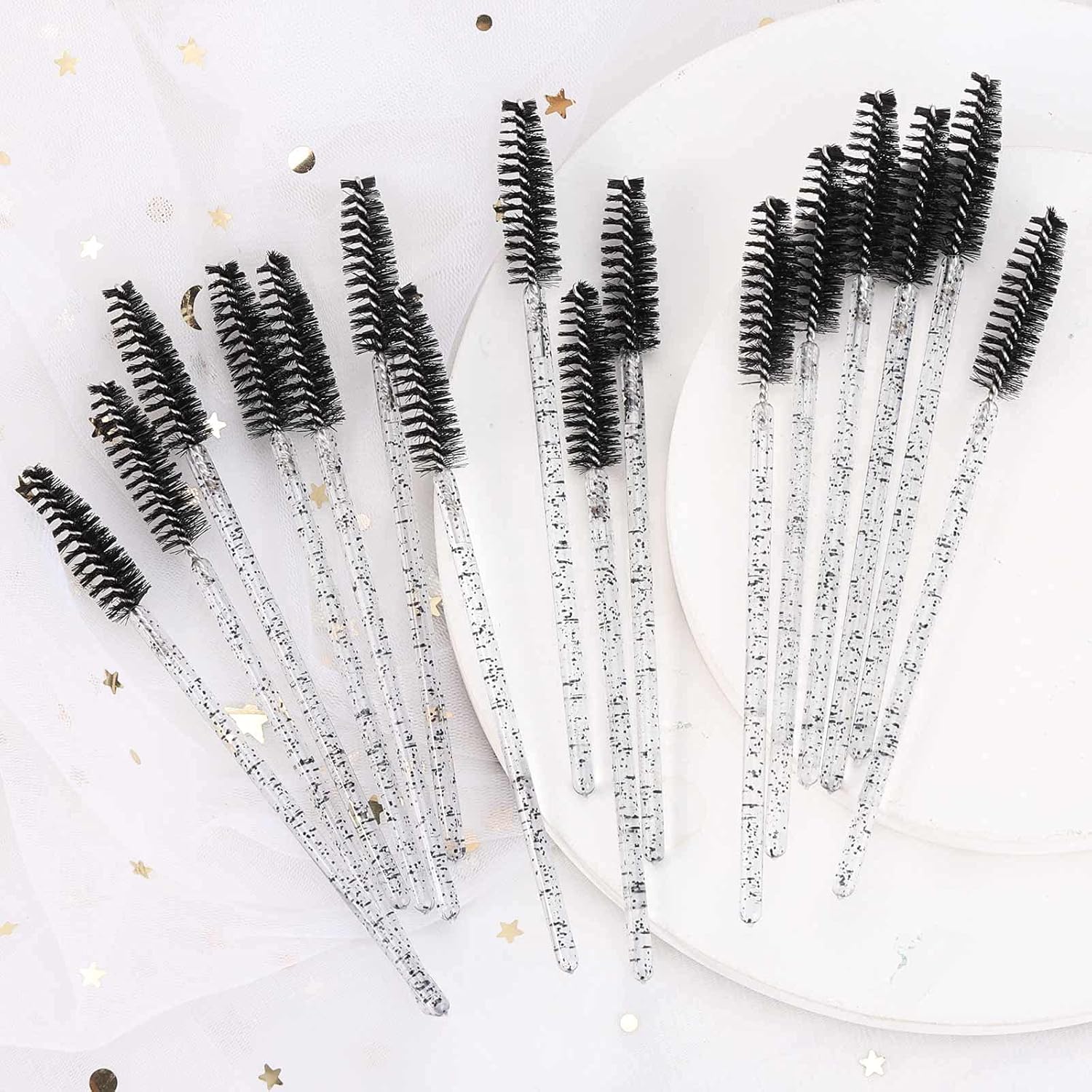 Tbestmax 2000 Disposable Mascara Wands Eyelash Brush Spoolies for Eyebrow Eye Lash Extension Black-GlimoraGlow