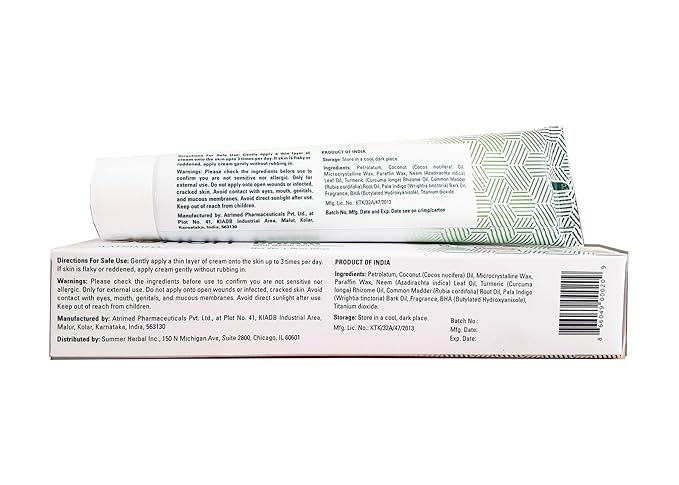 Sorion Cream - Herbal Moisturizer for Dry, Itchy, Flaky Skin with Coconut Oil, Neem, Turmeric and Pala Indigo Plant Skincare-GlimoraGlow