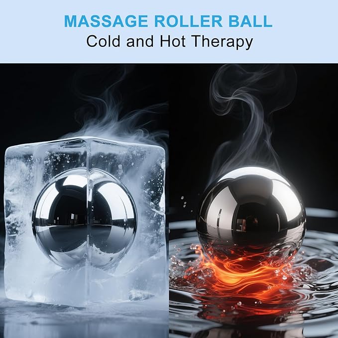 iECO Cryosphere Cold Massage Roller Ball – Ice Cold and Hot for Deep Tissue and Sore Muscle Relief of Stiffness and Stress, Body, Neck, Back, Foot, Plantar Fasciitis, Gifts for Him-GlimoraGlow