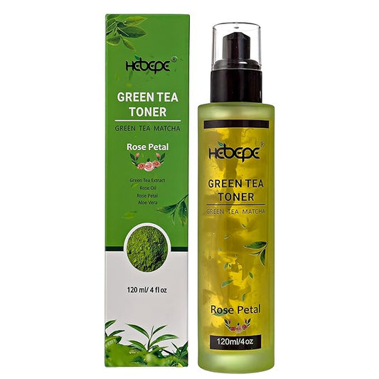 Green Tea Matcha Facial Toner with Rose Petal, Refreshing, and Soothing Face Toner, with Rose Oil, Aloe Vera,120ml-GlimoraGlow