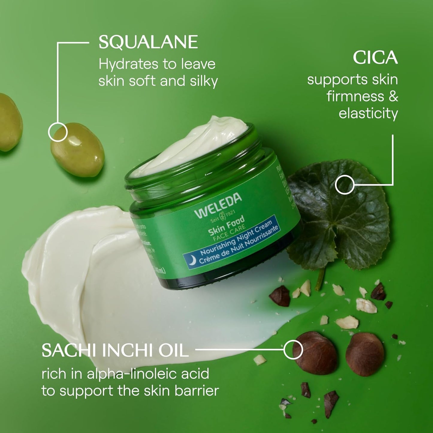 Weleda Skin Food Face Care Nourishing Night Cream, 1.3 Fluid Ounce, Plant Rich Moisturizer with Sacha Inchi Oil, Cica and Squalane-GlimoraGlow