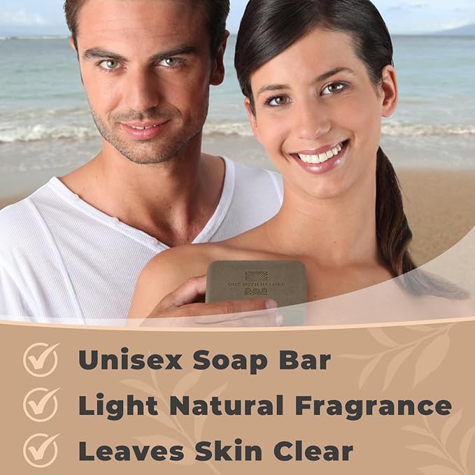 One With Nature Dead Sea Mud Soap 4oz 3-Pack – Purifying and Exfoliating Soap Bar with Dead Sea Salt Minerals for Face & Body, for Men & Women-GlimoraGlow