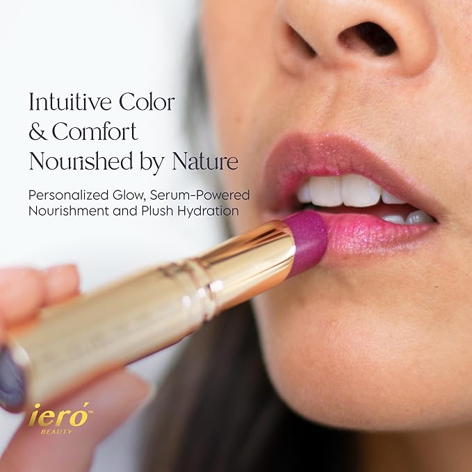 ieró Beauty Moonkissed Luminous PH Tinted Lip Balm w/Shea Butter & Vitamin E, Lip Care Moisturizer, Lip Plumper for Soft & Supple Lips, Paraben Free, Vegan, Sheer Berry w/Blue-Violet Shimmer-GlimoraGlow