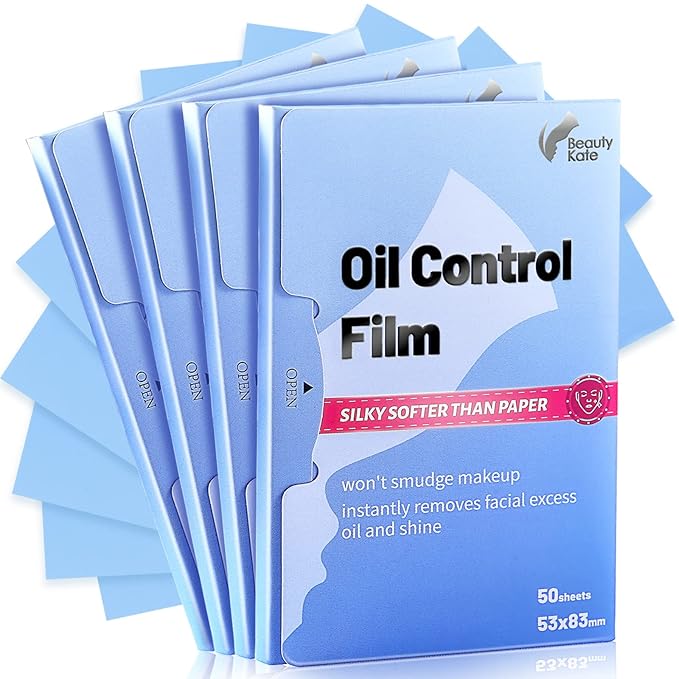Great Absorbent Oil Blotting Sheets for Face - 10% Larger Oil Control Film 4pk/200 Makeup Friendly Blotting Paper for Oily Skin, High-Performance, Tear-proof Oil Absorbing Tissues-GlimoraGlow