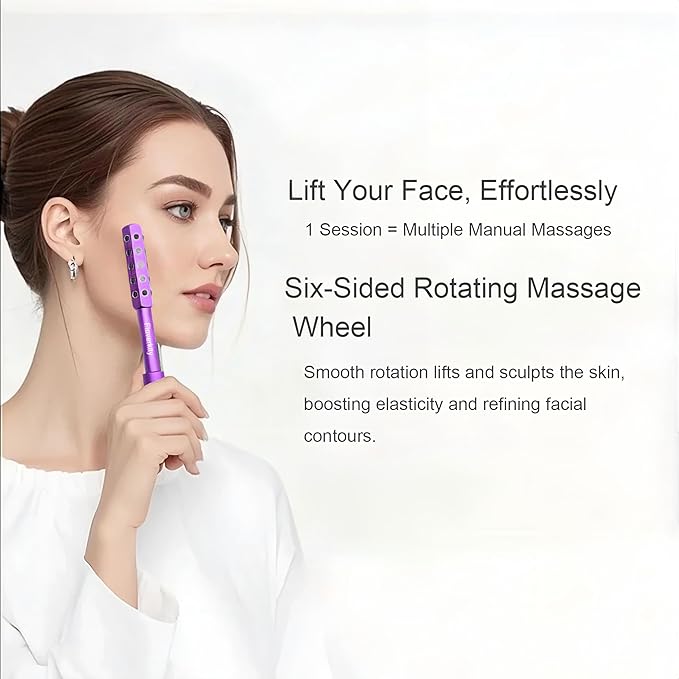 Beauty Sculptor Roller – 30 Germanium Massage Nodes for Facial Massager & Glow | Compact Beauty Tool for Lifting and Skin Care,Facial Roller (Purple, 1 PCS)-GlimoraGlow