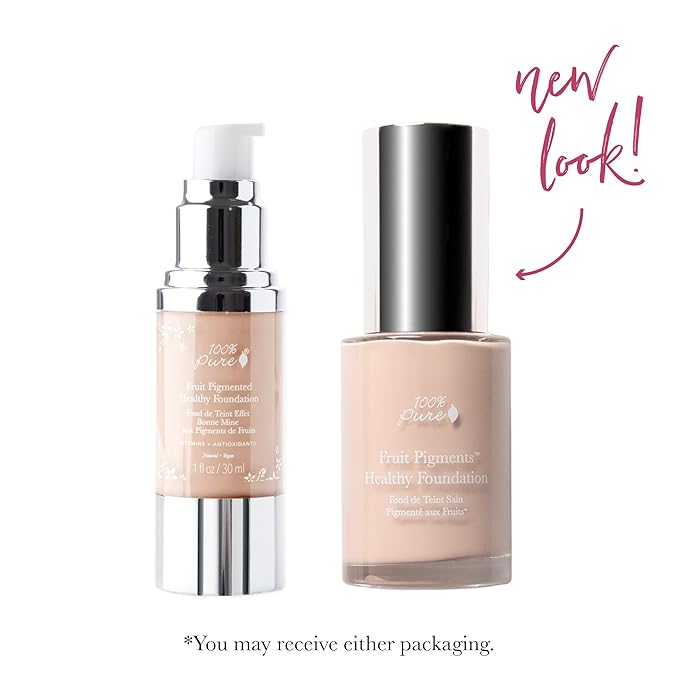 100% PURE Fruit Pigmented Healthy Foundation, Alpine Rose, Liquid Foundation Makeup, Anti-aging, Full Coverage, Matte Finish - 1 Fl Oz-GlimoraGlow