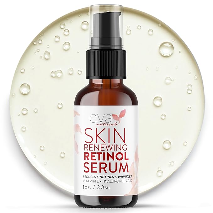 Retinol Serum for Face with Hyaluronic Acid & Vitamin E - For Anti-Aging, Fine Lines, Wrinkles, Resurfacing, Acne Marks and Scars, Skin Brightening, Dark Spot Correction Night Serum - 1oz-GlimoraGlow
