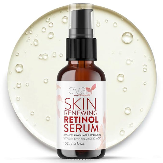 Retinol Serum for Face with Hyaluronic Acid & Vitamin E - For Anti-Aging, Fine Lines, Wrinkles, Resurfacing, Acne Marks and Scars, Skin Brightening, Dark Spot Correction Night Serum - 1oz-GlimoraGlow