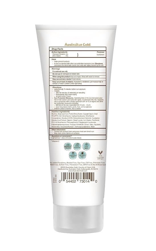 Australian Gold Botanical SPF 50 Tinted Face Sunscreen, Non-Chemical BB Cream, Water-Resistant, Matte Finish, Sensitive Skin, 3 FL Oz-GlimoraGlow