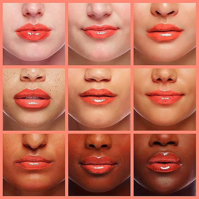 Hydrating Lip Glow Oil, Moisturizing Plumper Lip Gloss, Transparent Plumping Balm, Tinted Balm Care 0.2 OZ - 004 CORAL-GlimoraGlow