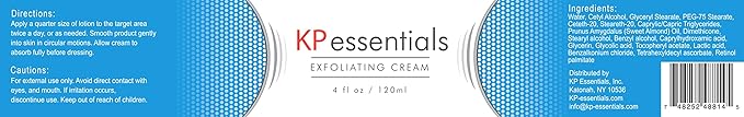 KP Essentials - Keratosis Pilaris Exfoliating Cream - Clear Red Bumps on Thighs and Arms For Confident Clear Skin - 4oz (1 Bottle)-GlimoraGlow