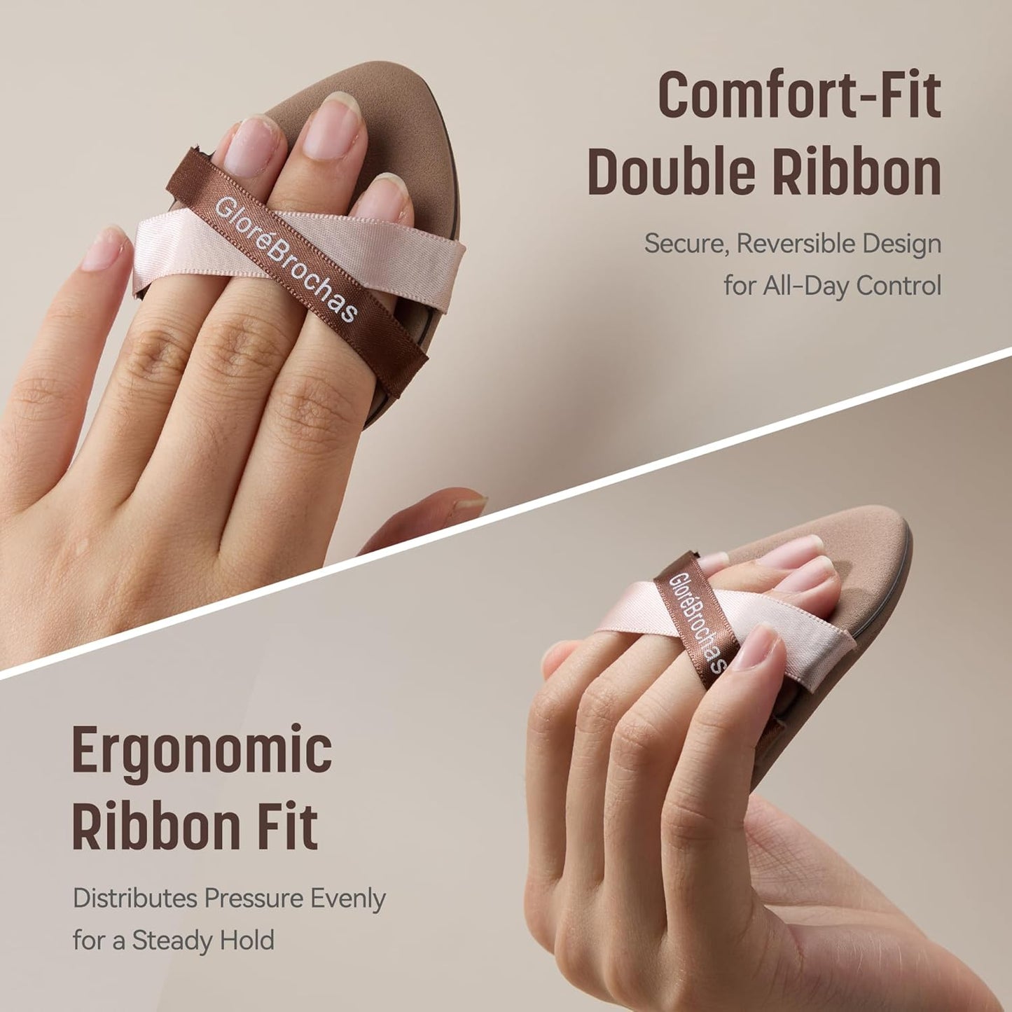 Makeup Sponge Set, GloréBrochas 4PCS Micro Porous Foundation Sponge, Latex-Free PU Makeup Puff, Low Absorption 3.2 Inch Soft Dual-Sided Foundation Puff, Individually Wrapped-GlimoraGlow