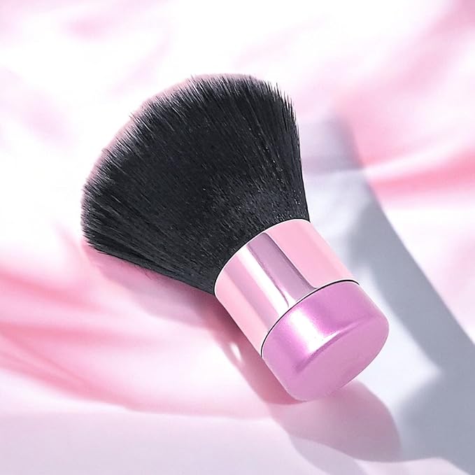 Luxurious and Large Soft Fluffy Powder Brush, Use as a Spray Tan Finishing Tool, Multipurpose Face and Body Barber and Beauty Tool, Large Kabuki Brush by BevyGold (Pink)-GlimoraGlow